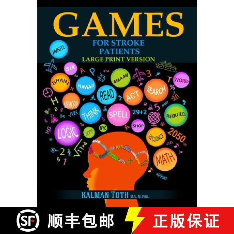 【3-4周达】Games for Stroke Patients: Large Print Version [9781087860213]