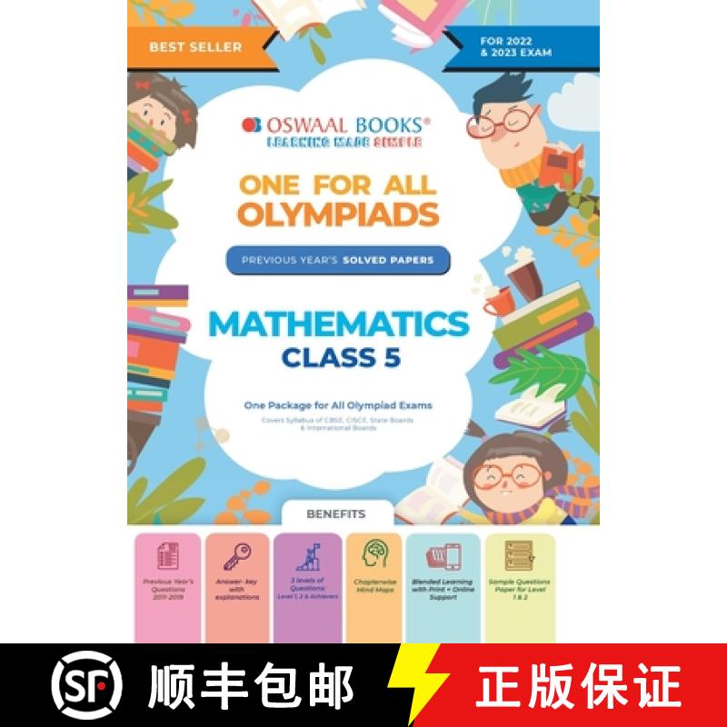 【2-3周达】Oswaal One For All Olympiad Previous Years' Solved Papers, Class-5 Mathematics Book (For 2... [9789354234354]