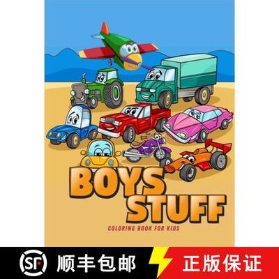 【3-4周达】Boys Stuff: Coloring Book for Boys Ι Cute Cars, Trucks, Planes and Vehicles Coloring ... [9781956555035]