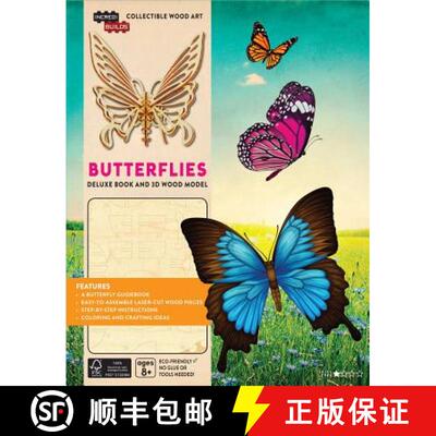【3-4周达】精装 IncrediBuilds: Butterflies Deluxe Book and Model Set: Butterflies Deluxe Book and Mod... [9781682980071]