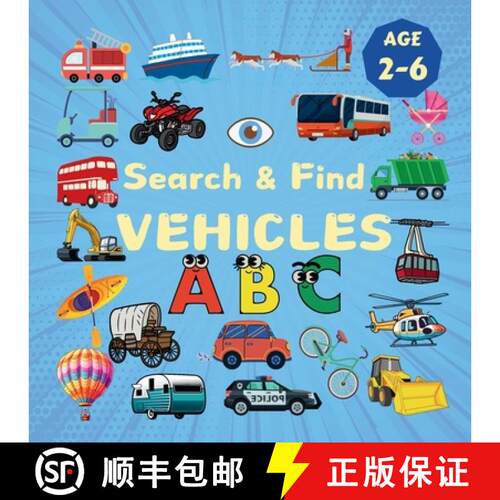 【3-4周达】Search & Find Vehicles: A Fun Search & Find Activity Book for Toddlers and Kids 2-6 Years ... [9798295753206]