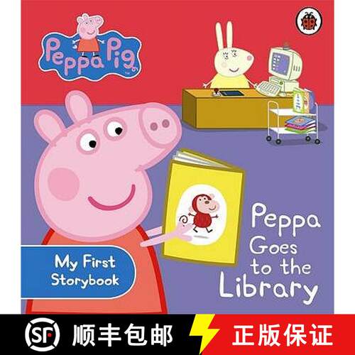【3-4周达】精装 Peppa Pig: Peppa Goes to the Library: My First Storybook [9781409304852]