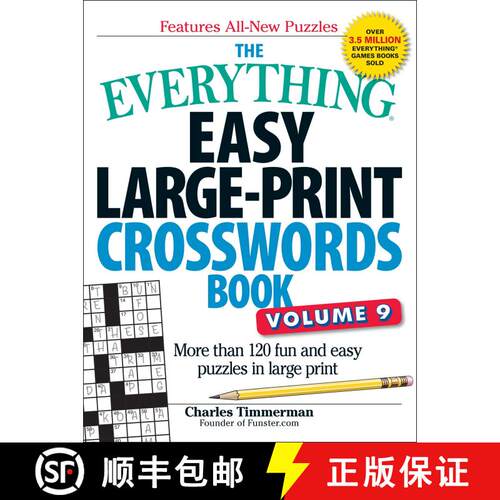 【3-4周达】The Everything Easy Large-Print Crosswords Book, Volume 9: More Than 120 Fun and Easy Puzz... [9781507219140]
