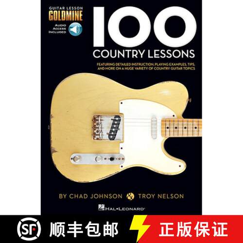 【3-4周达】100 Country Lessons - Guitar Lesson Goldmine Series Book/Online Audio [9781423498810]