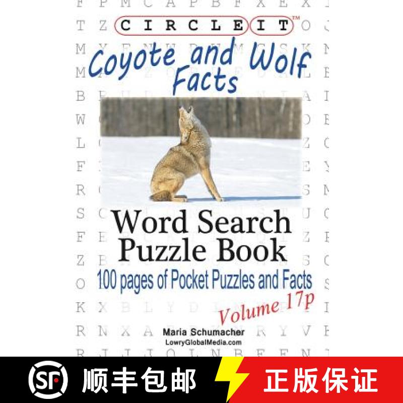 【2-3周达】Circle It, Coyote and Wolf Facts, Pocket Size, Word Search, Puzzle Book [9781938625916]
