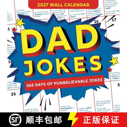 【3-4周达】2027 Dad Jokes Wall Calendar : 365 Days of Punbelievable Jokes [9781464262166]