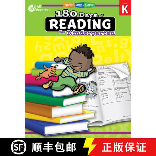 【3-4周达】180 Days of Reading for Kindergarten : Practice, Assess, Diagnose [9781425809218]