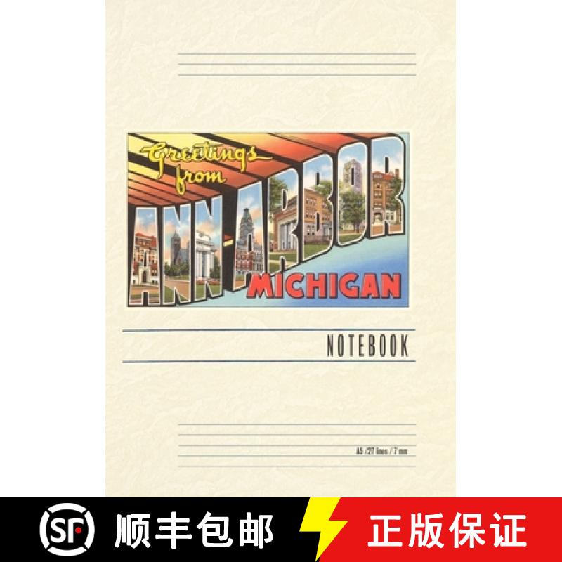 预订 Vintage Lined Notebook Greetings from Ann Arbor [9798385424641]