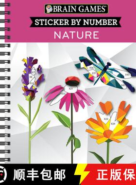 【3-4周达】Brain Games - Sticker by Number: Nature - 2 Books in 1 (42 Images to Sticker) [9781645580362]