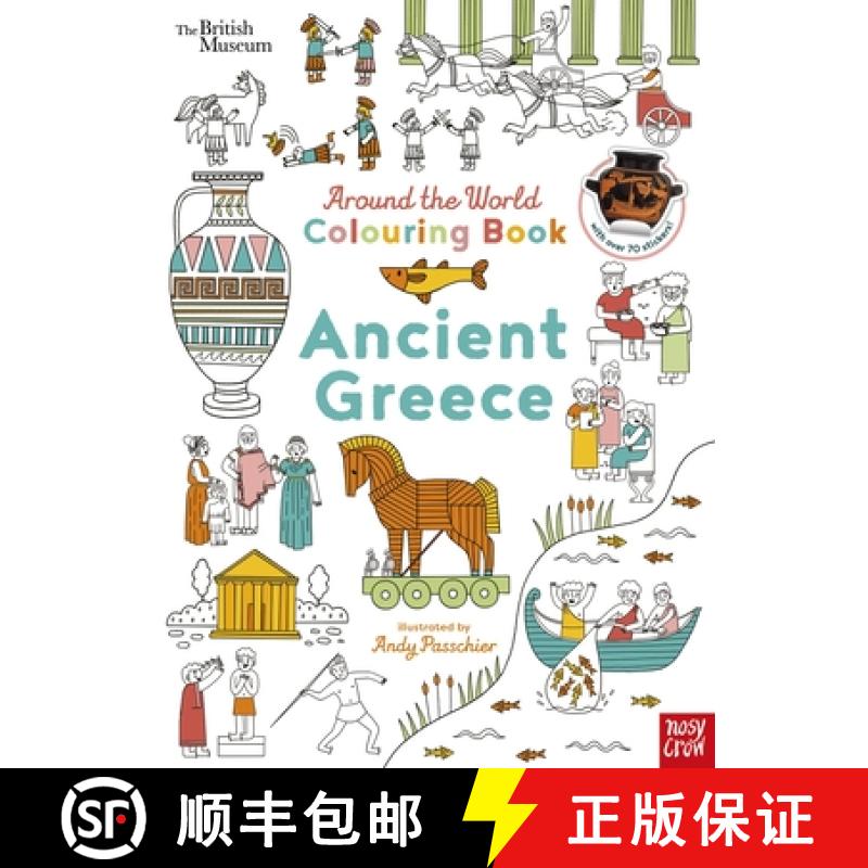 【3-4周达】British Museum: Around the World Colouring: Ancient Greece [9781788001731]