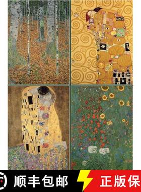 【3-4周达】Set of Four Magnetic Notepads: KLIMT: A Collection of Handy Notepads with Easy Magnetic Fa... [9780754833192]