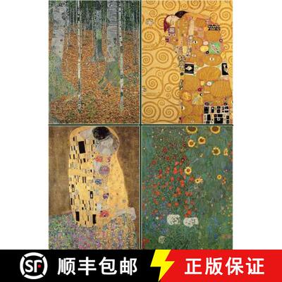 【3-4周达】Set of Four Magnetic Notepads: KLIMT: A Collection of Handy Notepads with Easy Magnetic Fa... [9780754833192]