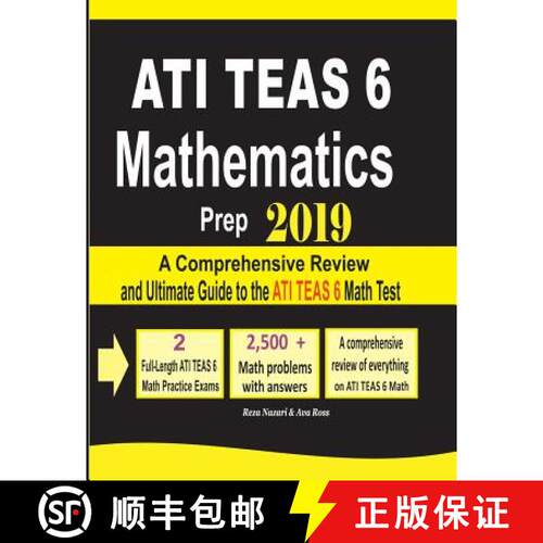 【3-4周达】ATI TEAS 6 Mathematics Prep 2019: A Comprehensive Review and Ultimate Guide to the ATI TEA... [9781970036077]