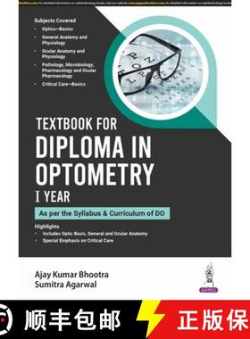【3-4周达】Textbook for Diploma in Optometry I Year [9789356969933]