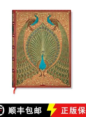 【3-4周达】Paperblanks Hafiz's Peacocks Sangorski & Sutcliffe Hardcover Journals Ultra Unlined Elasti... [9781439798881]