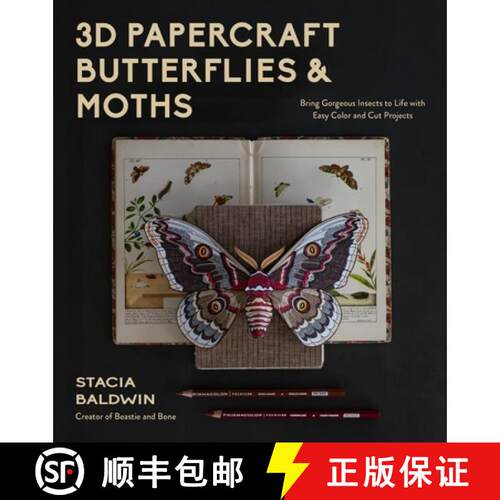 【3-4周达】3D Papercraft Insects: Bring Gorgeous Butterflies and Moths to Life with Easy Color and Cu... [9798890034830]