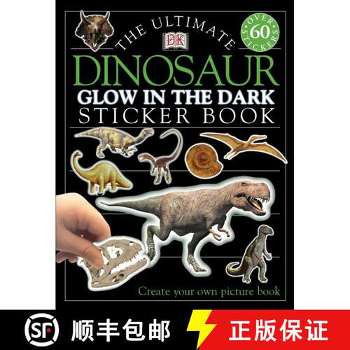 【3-4周达】Ultimate Sticker Book: Glow in the Dark: Dinosaur: Create Your Own Picture Book [9780789484581]