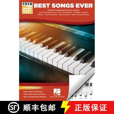 【3-4周达】Best Songs Ever Super Easy Piano Songbook - Beginner Piano Book for Adults and Kids with 6... [9781540084217]