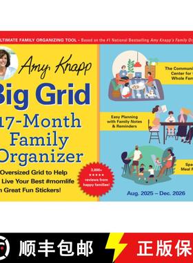 【3-4周达】2026 Amy Knapp's Big Grid Family Organizer Wall Calendar: August 2025 - December 2026 [9781728292205]