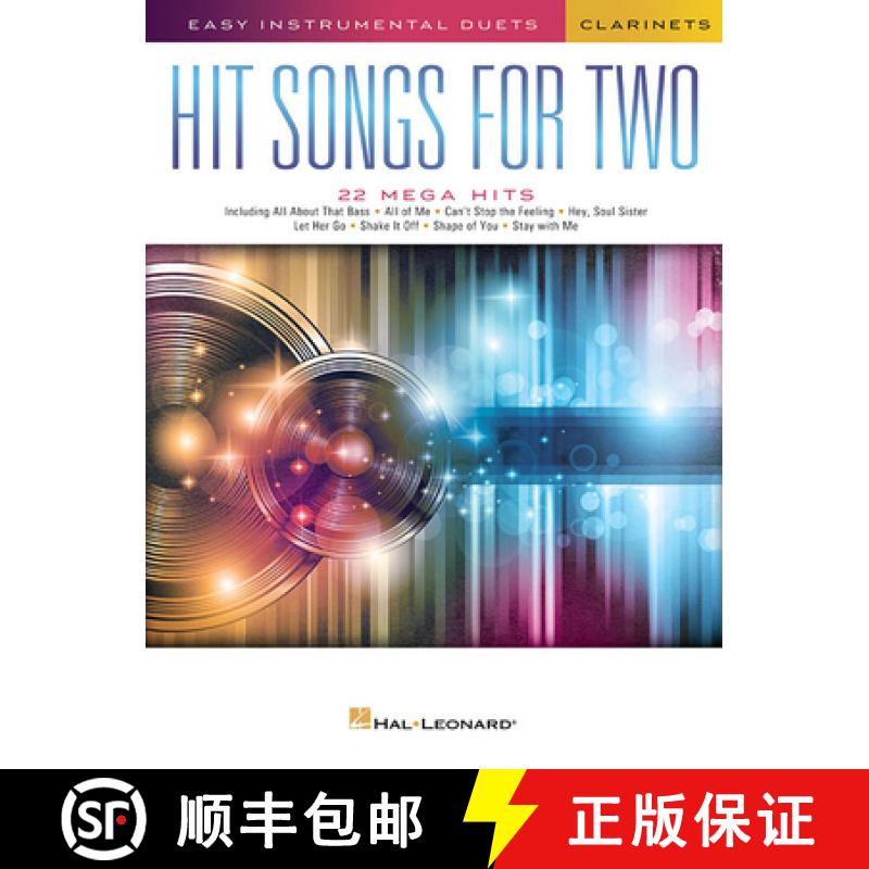 【3-4周达】Hit Songs for Two Clarinets: Easy Instrumental Duets [9781540012777]