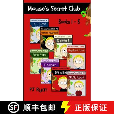 【3-4周达】Mouse's Secret Club Books 1-8: Fun Short Stories for Kids Who Like Mysteries and Pranks [9780615996684]