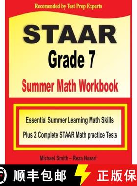 【3-4周达】STAAR Grade 7 Summer Math Workbook: Essential Summer Learning Math Skills plus Two Complet... [9781646126798]