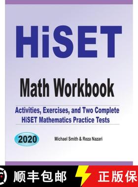 预订 HiSET Math Workbook : Activities, Exercises, and Two Complete HiSET Mathematics Practice Tests [9781646126965]