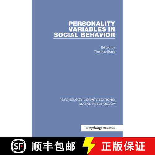 【3-4周达】Personality Variables in Social Behavior [9781138854666]