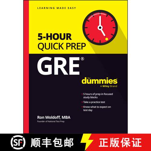 【3-4周达】GRE 5–Hour Quick Prep For Dummies [9781394233403]