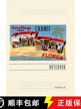 预订 Vintage Lined Notebook Greetings from Quaint Key West, Florida [9798385408382]