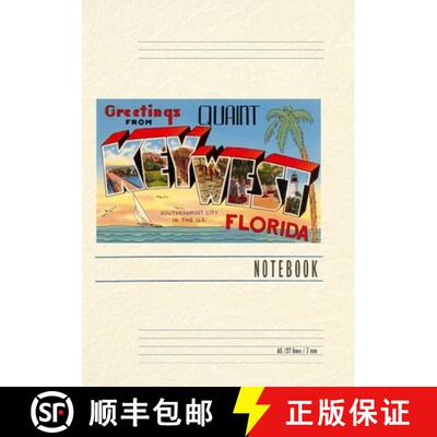 【3-4周达】Vintage Lined Notebook Greetings from Quaint Key West, Florida [9798385408382]