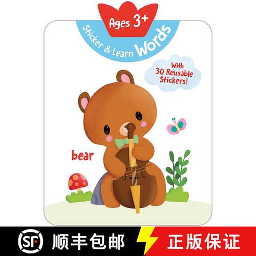 【3-4周达】Sticker & Learn Words (Ages 3+): With 30 Reusable Stickers [9789465054377]