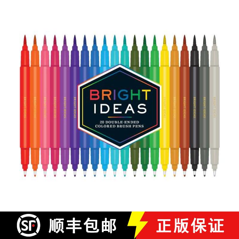 【3-4周达】Bright Ideas: 20 Double-Ended Colored Brush Pens: (dual Brush Pens, Brush Pens for Letteri... [9781452162867]