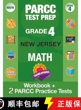 【3-4周达】Parcc Test Prep Grade 4 New Jersey Math: Workbook and 2 Parcc Practice Tests, Parcc Test P... [9781948255363]