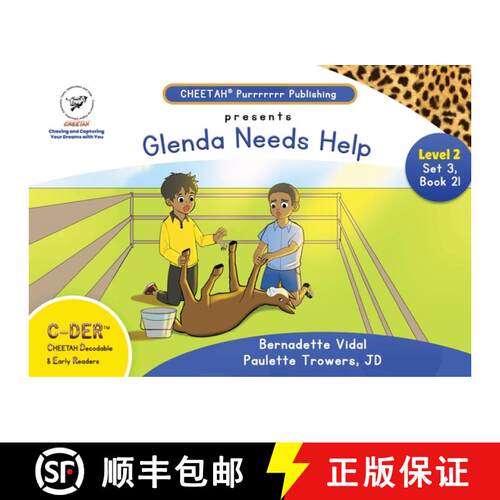 【3-4周达】C-DER(Cheetah decodable & early readers)Set 3, book 21, Glenda Needs Help [9798330350643]