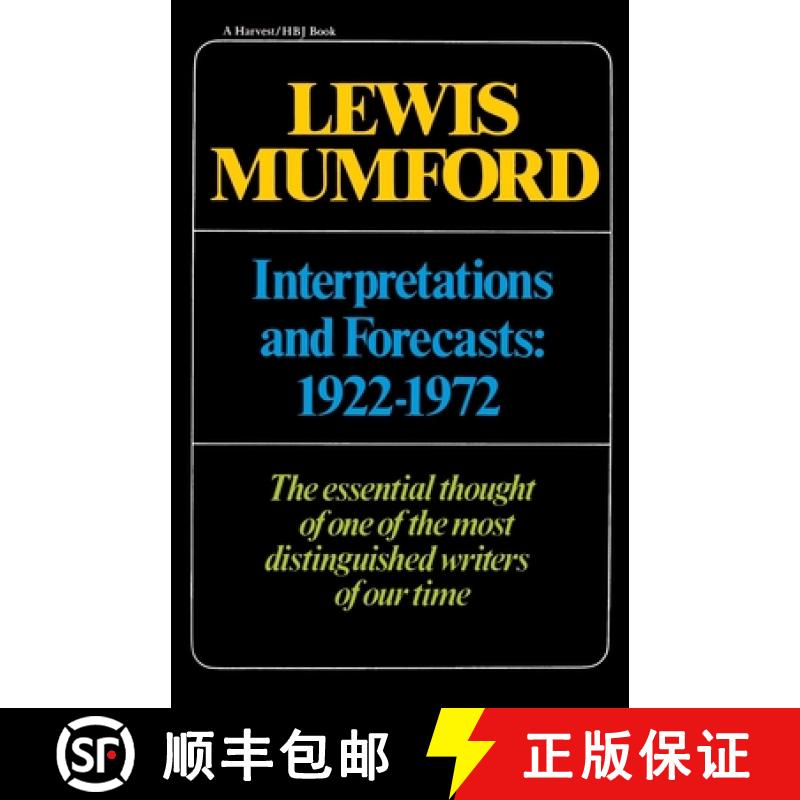 【3-4周达】Interpretations & Forecasts 1922-1972: Studies in Literature, History, Biography, Technics... [9780156449038]