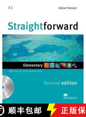 【3-4周达】精装 Straightforward 2nd Edition Elementary Level Workbook with key & CD [9780230423060]