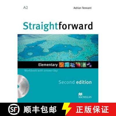 【3-4周达】精装 Straightforward 2nd Edition Elementary Level Workbook with key & CD [9780230423060]