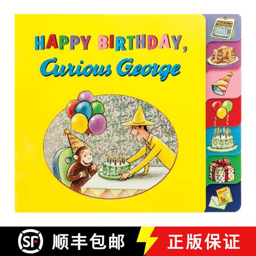 【3-4周达】Happy Birthday, Curious George (Tabbed Book) [9780544750500]