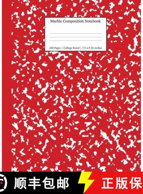 【3-4周达】Marble Composition Notebook College Ruled: Red Marble Notebooks, School Supplies, Notebook... [9781989387719]