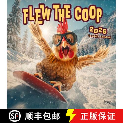 【3-4周达】Flew the COOP 2026 12 X 24 Inch (Hanging) Monthly Square Wall Calendar Plastic-Free [9798330707249]