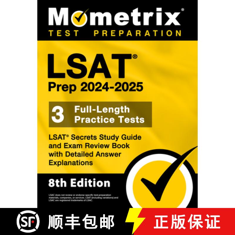 【3-4周达】LSAT Prep 2024-2025 - 3 Full-Length Practice Tests, LSAT Secrets Study Guide and Exam Revi... [9781516725113]