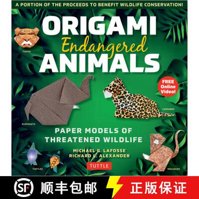 【3-4周达】Origami Endangered Animals Kit: Paper Models of Threatened Wildlife [Includes Instruction ... [9780804850261]