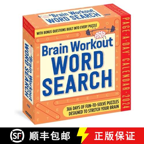 【3-4周达】Brain Workout Word Search Page-A-Day Calendar 2024 : 366 Days of Fun-to-Solve Puzzles Desi... [9781523520619]
