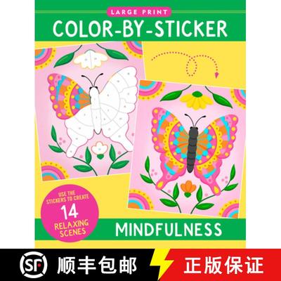 【3-4周达】Mindfulness Large Print Color-By-Sticker Book [9781441347275]