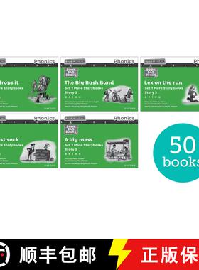 【3-4周达】Read Write Inc. Phonics: Green Set 1 More Black & White Storybooks (Pack of 50) [9781382047685]