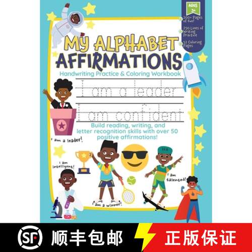 【3-4周达】My Alphabet Affirmations Coloring and Handwriting Workbook for Black Boys [9798986838304]