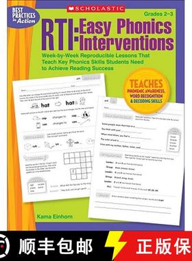 预订 Rti: Easy Phonics Interventions: Week-By-Week Reproducible Lessons That Teach Key Phonics Skills... [9780545236966]