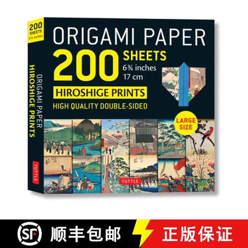 【3-4周达】Origami Paper 200 sheets Japanese Hiroshige Prints 6.75 inch: Large Tuttle Origami Paper: ... [9780804853583]