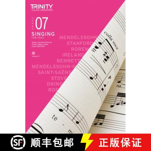 【3-4周达】Trinity College London Singing Grade 7 Low Voice 2018-2021 [9780857365934]